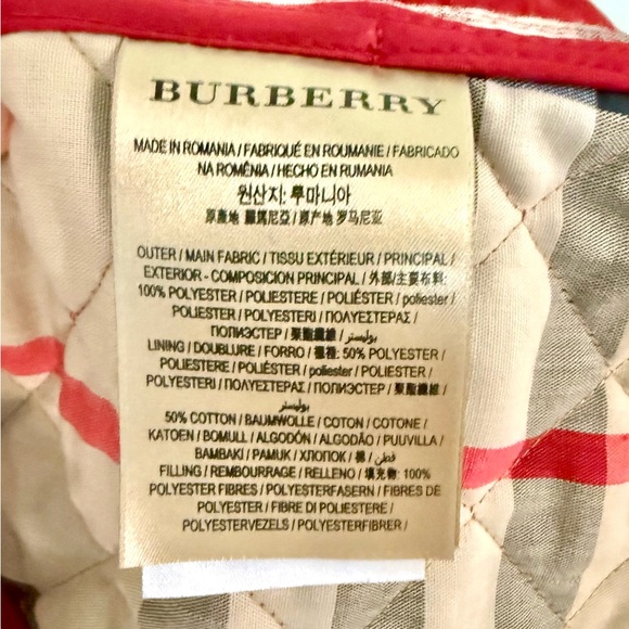 Burberry Quilted Jacket Red Classic Nova Plaid Check Lining Size XL - Picture 10 of 13